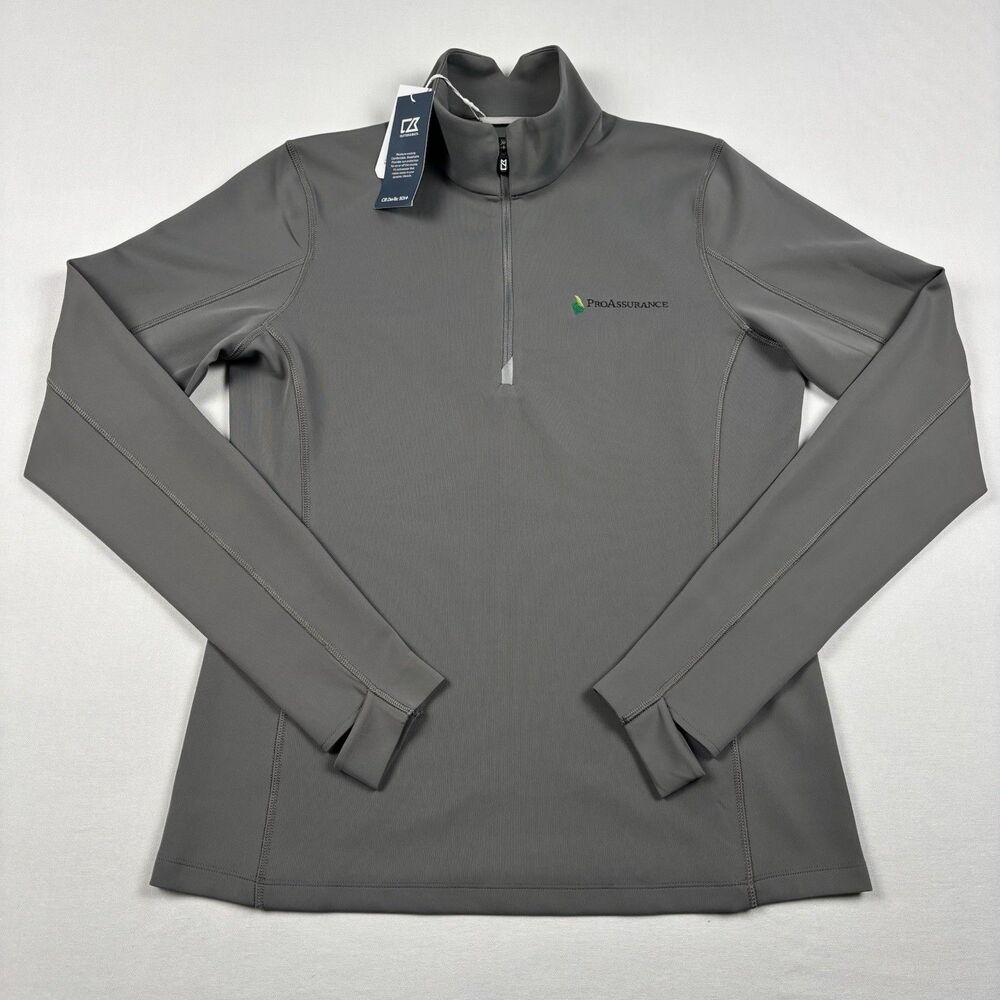 Cutter & Buck DryTec 1/4 Zip Pullover Gray ProAssurance Golf Womens Size M